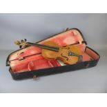 A First Violin for a child, in a case, in need of restoration. (wf)