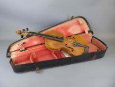 A First Violin for a child, in a case, in need of restoration. (wf)