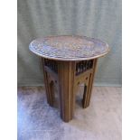 A Moroccan Carved Occasional Table, approx 50 cms.