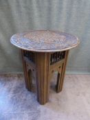 A Moroccan Carved Occasional Table, approx 50 cms.