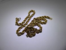 A 9 ct Gold Rope Necklace, approx 40 cms, approx 5.2 gms.