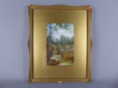 An Original Victorian Oil on Board, depicting a water mill, artist unknown, approx 22 x 15 cms (