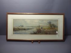 A Late Victorian Watercolour, depicting a Pastoral Scene, signed lower right F. Calton, approx 72