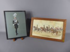 Richard Simkin (1840-1926) An original watercolour depicting mounted cavalry through the ages,framed