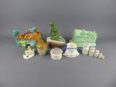 A Collection of Porcelain, including a pair of flat-backed Burleigh Ware cottages, a 'Carlsberg'