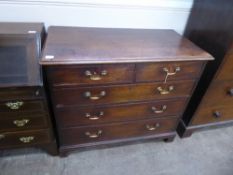 An Antique Mahogany Chest of Drawers, two short and three long, approx 104 x 54 x 90 cms.