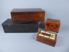 Miscellaneous Boxes, including a rosewood box of simple design, a Venetian trinket box, an