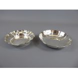 A Silver Bon Bon Dish, Birmingham hallmark mm JR, dated 1961, together with a silver trinket dish