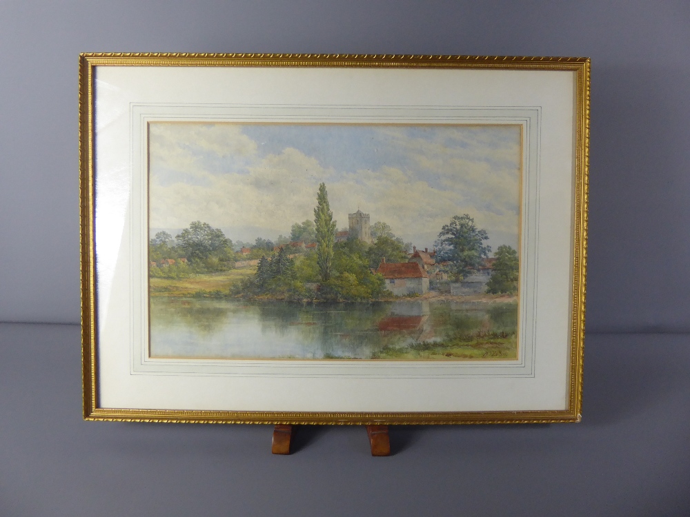 A Late 19th Century Watercolour depicting a 'Riverside View', approx 41 x 26 cms, signed lower right