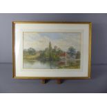 A Late 19th Century Watercolour depicting a 'Riverside View', approx 41 x 26 cms, signed lower right
