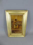 A Victorian Reverse Oil Painting on glass by George Sheridan Knowles (1863 - 1931) of a Mother