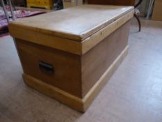 A Victorian Pitch Pine Blanket Box, approx 94 x 53 x 50 cms.