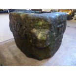 A 16/17th Century Plague/Boundary Stone, approx 43 x 43 x 35 cms, chiselled with the date 1666 and