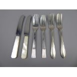 Miscellaneous Silver Wear, including twelve cake forks, Sheffield hallmark, mm C.B. & S. approx