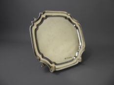 A Silver Card Tray, Sheffield hallmark 1936, mm E.V., approx 200 gms.