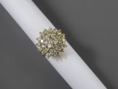 A Lady's 18ct Yellow Gold Diamond Cluster Ring, approx 2.10 cts, size M, approx wt 9.9 gms.