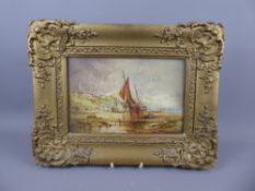 William Joseph Julius Caesar Bond, Original Oil on Board, depicting a fishing boats, signed lower