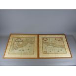 Valck G & Schenk P, Two Antique Maps, Peru and Chile, both old-coloured, approx 59 x 49 cms,