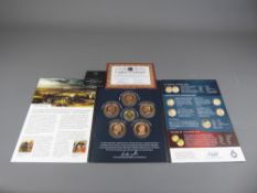 The Battle of Waterloo 200 Years Commemorative Coin Set. The set including Duke of Wellington 14ct