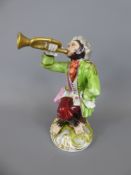 A Meissen 'Monkey Band' Figurine, with crossed swords to base, approx 12.5 cms.