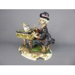 A Capodimonte Figure depicting a pianist, approx 30 x 30 cms.