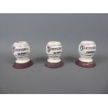 Three Dunhill 'My Mixture' Tobacco Porcelain Pots.