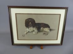 A Pastel Painting of a Springer Spaniel, signed lower right by artist Mary (surname unconfirmed) and