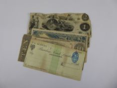 A Quantity of Bank Notes, including Jamaican Two Dollar, Confederate States America Ten Dollars,