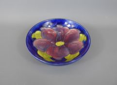 A Moorcroft Bowl, approx 15 cms diameter, Clematis pattern.