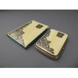 A 19th Century Dance Card Set, comprising ivory and silver dance card with ivory pencil and a