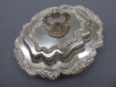 A Silver Plated Vegetable Tureen and Cover, in the Victorian style.