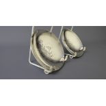 A Pair of Silver Pin Dishes, incised floral decoration, mm Adie Bros., Birmingham hallmark dd