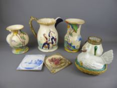 Miscellaneous porcelain and glass, including five English soap dishes with covers, a white Royal