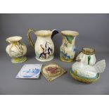 Miscellaneous porcelain and glass, including five English soap dishes with covers, a white Royal