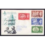 1951 Festival High Values PTS/BPA illustrated FDC with Wilmslow Road Manchester CDS.