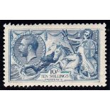 1918 Bradbury 10/- dull grey-blue Mint, one short perf at top, otherwise fine.