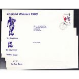 1966 England Winners illustrated FDCs with WINgate CDS x 23 covers. Printed addresses, fine.