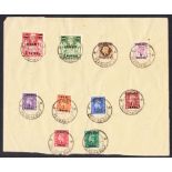 1948 (April 1st) Kuwait set of 10 on large piece with Kuwait Persian Gulf CDS.