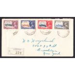 1935 Silver Jubilee set on registered commercial cover to Brooklyn, New York, fine.
