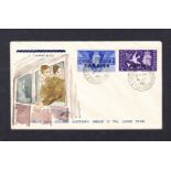 1946 Victory: Tangier set on A.J.S. Hand Painted FDC with British Post Office Tangier CDS.