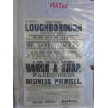 ORIGINAL POSTER ADVERTISING LOUGHBOROUGH HOUSE AUCTIONS 1875