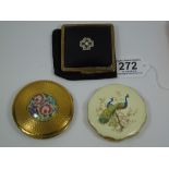 3 VINTAGE KIGU LADIES POWDER COMPACTS