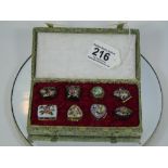 CASE OF 8 MINIATURE ORIENTAL ENAMELLED BOXES