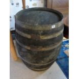 LARGE WOODEN BARREL 0.90 m HIGH