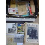 BOX OF EPHEMERA INCLUDING ADVERTISING, THE COURIER MAGAZINE & LONDON ILLUSTRATED PAPER