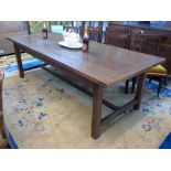 LARGE OAK REFECTORY TABLE 2.4 X 1.0 X 0.75
