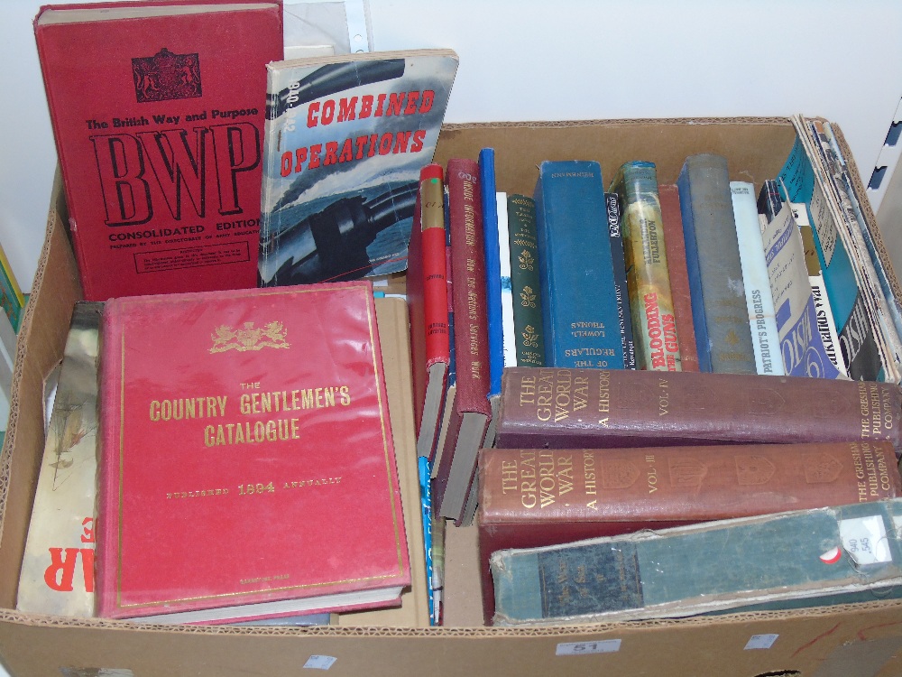 QUANTITY OF VINTAGE BOOKS, INCLUDING THE BRITISH WAY & PURPOSE & THE COUNTRY GENTLEMENS CATALOGUE