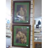 2 FRAMED & GLAZED PEARS PRINTS 'THE SMOKING BOY'