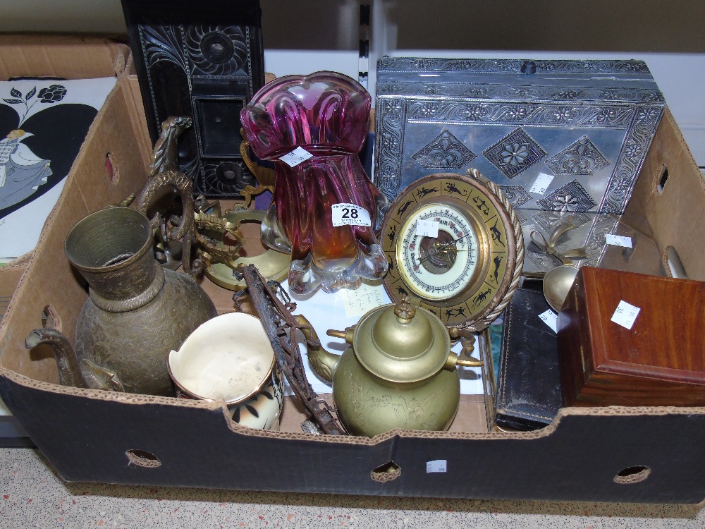 BOX OF ASSORTED CHINA & GLASS