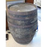 LARGE WOODEN BARREL 0.90 m HIGH